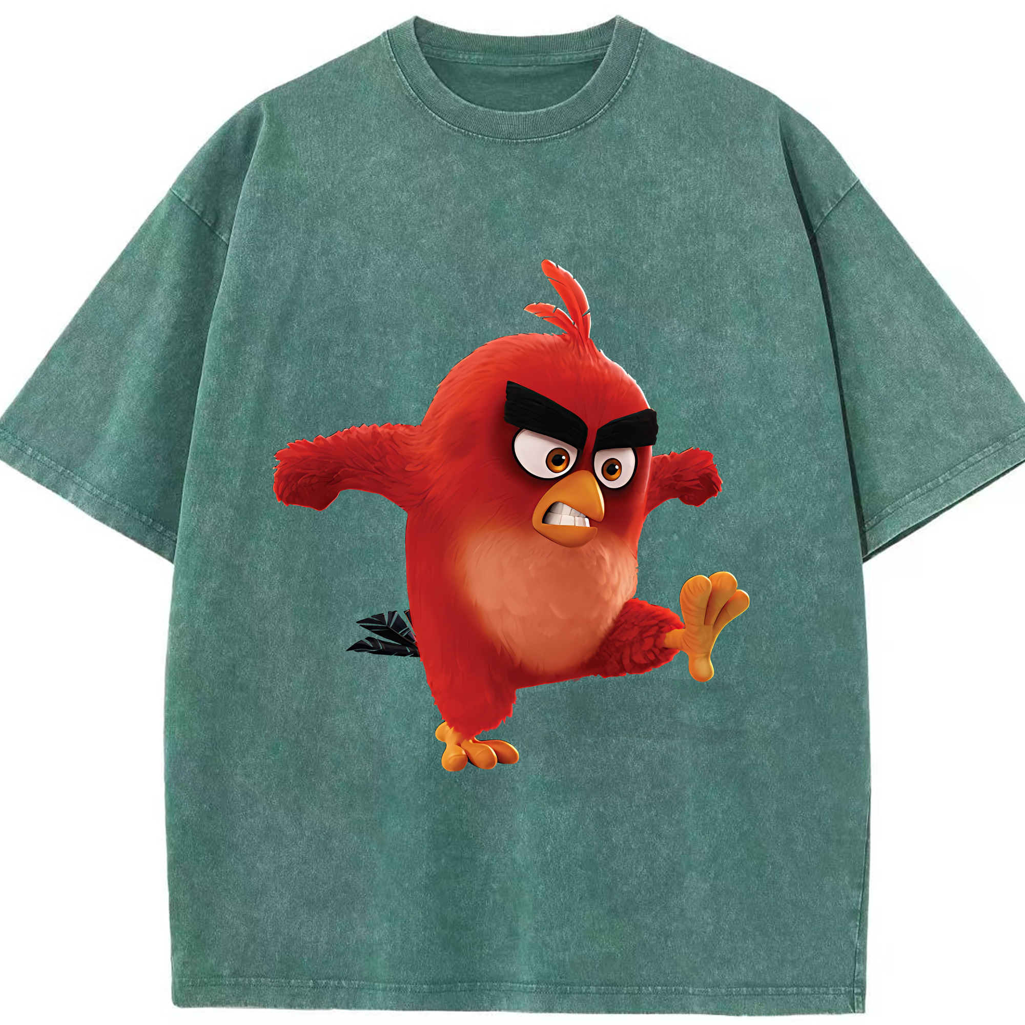 （画像用） Angry Birds アングリーバード 綿100% ヴィンテージ風 半袖Tシャツ（フロントプリント）